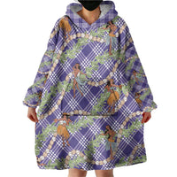 Lavender Palaka Hula Girls Seamless Hawaii Aloha Wearable Blanket Hoodie LT7 - Polynesian Pride
