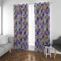 Lavender Palaka Hula Girls Seamless Hawaii Aloha Window Curtain - Polynesian Pride
