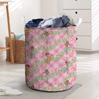 Lokelani Pink Palaka Hula Girls Seamless Hawaii Aloha Laundry Basket - Polynesian Pride