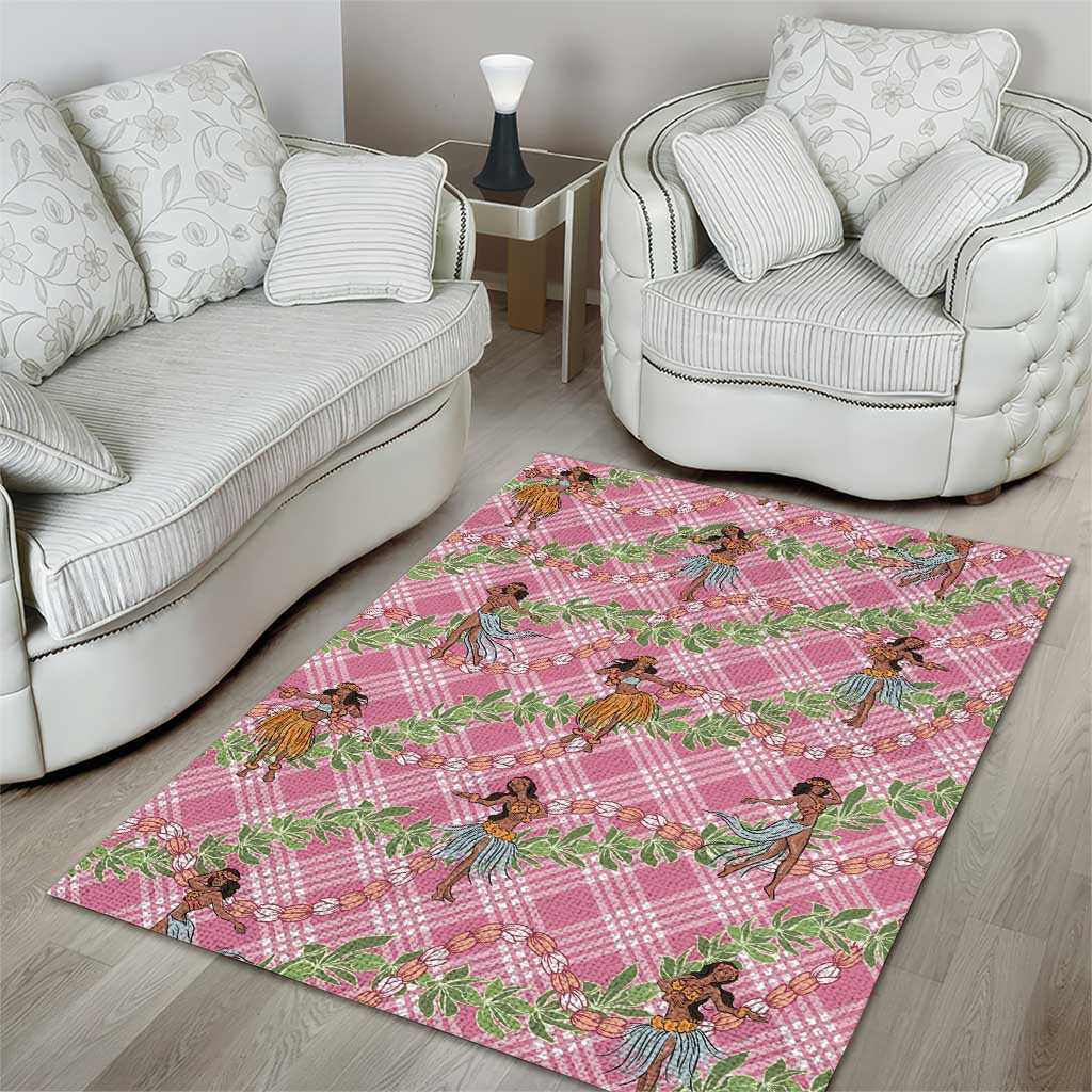Lokelani Pink Palaka Hula Girls Seamless Hawaii Aloha Area Rug - Polynesian Pride