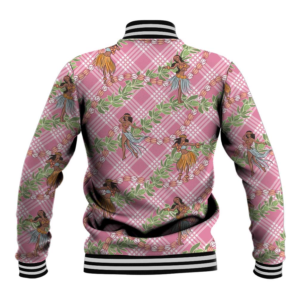 Lokelani Pink Palaka Hula Girls Seamless Hawaii Aloha Baseball Jacket - Polynesian Pride