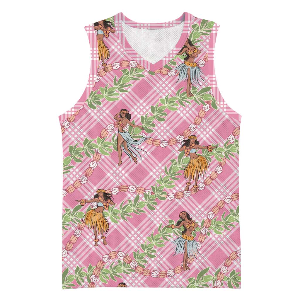 Lokelani Pink Palaka Hula Girls Seamless Hawaii Aloha Basketball Jersey - Polynesian Pride