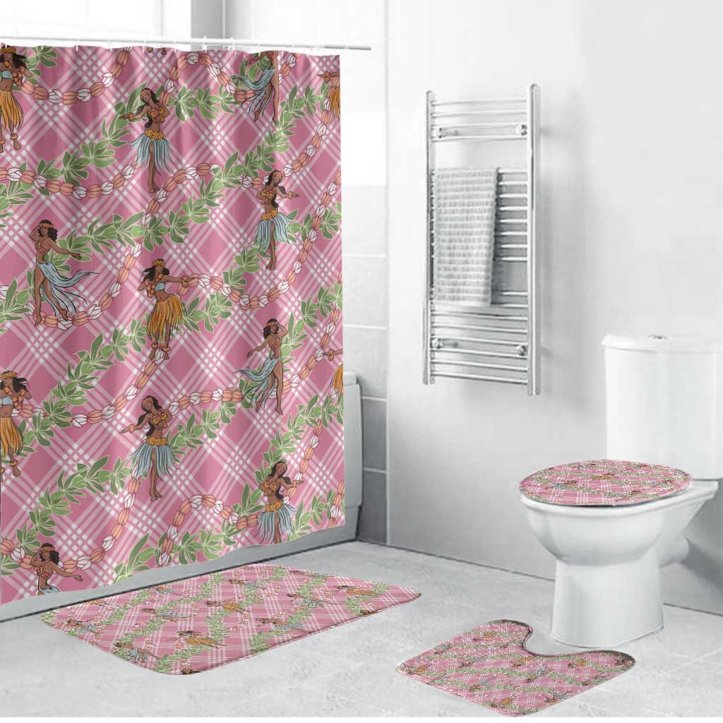 Lokelani Pink Palaka Hula Girls Seamless Hawaii Aloha Bathroom Set - Polynesian Pride