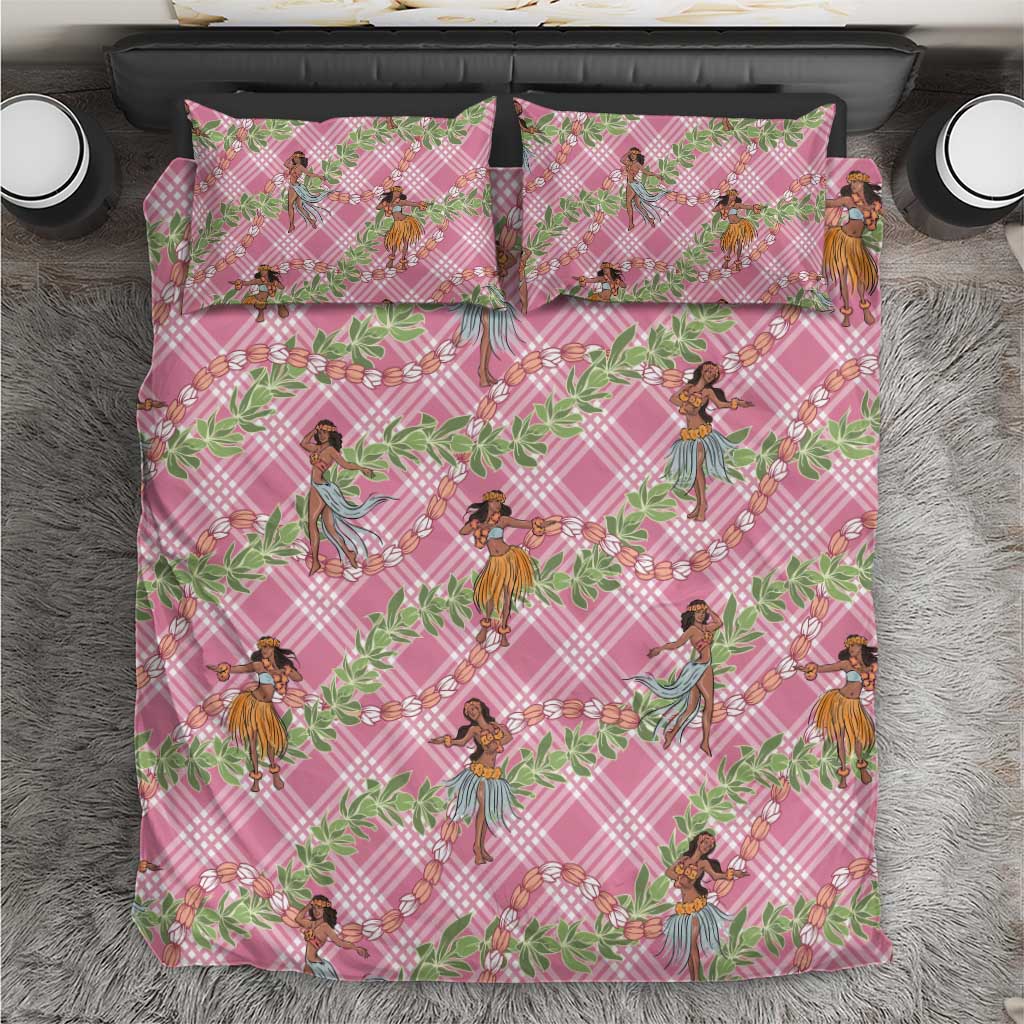 Lokelani Pink Palaka Hula Girls Seamless Hawaii Aloha Bedding Set - Polynesian Pride