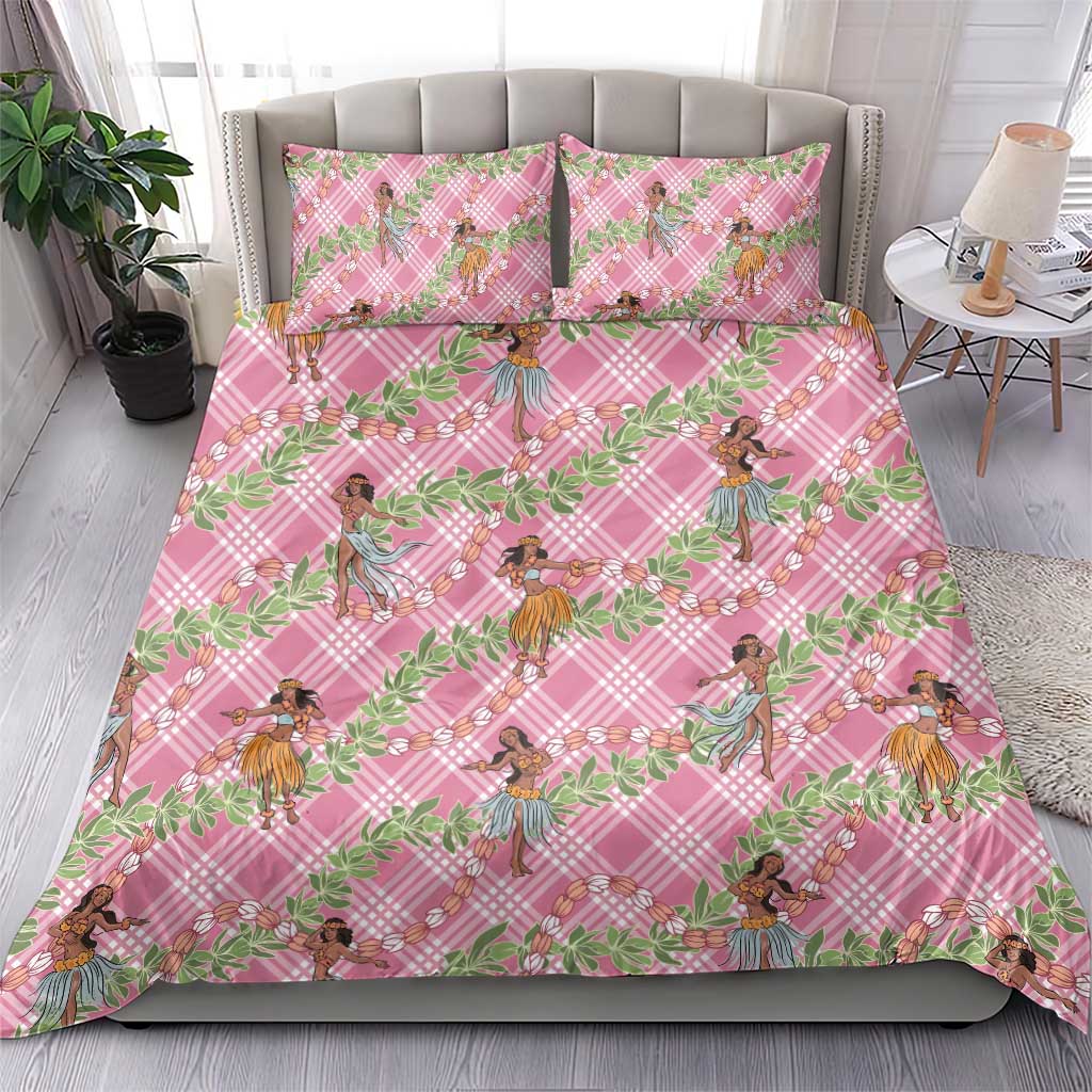 Lokelani Pink Palaka Hula Girls Seamless Hawaii Aloha Bedding Set - Polynesian Pride