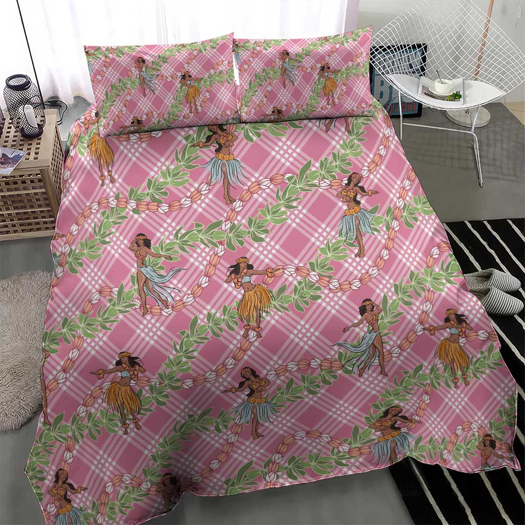 Lokelani Pink Palaka Hula Girls Seamless Hawaii Aloha Bedding Set - Polynesian Pride