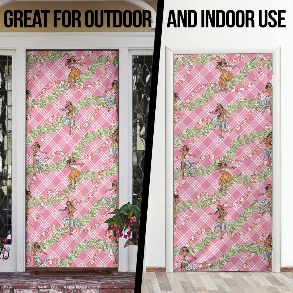 Lokelani Pink Palaka Hula Girls Seamless Hawaii Aloha Door Cover - Polynesian Pride