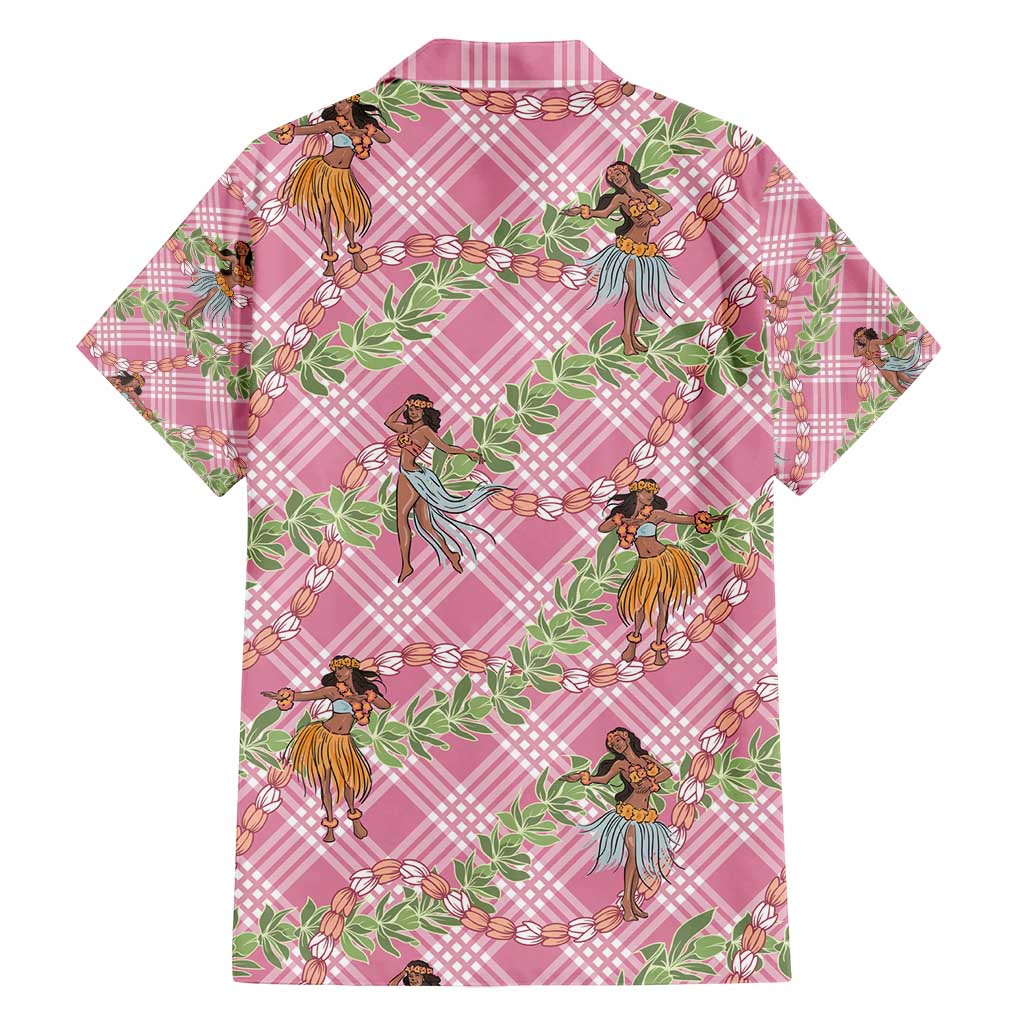 Lokelani Pink Palaka Hula Girls Seamless Hawaii Aloha Family Matching Puletasi and Hawaiian Shirt - Polynesian Pride