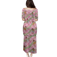 Lokelani Pink Palaka Hula Girls Seamless Hawaii Aloha Family Matching Puletasi and Hawaiian Shirt - Polynesian Pride