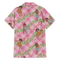 Lokelani Pink Palaka Hula Girls Seamless Hawaii Aloha Family Matching Short Sleeve Bodycon Dress and Hawaiian Shirt LT7 - Polynesian Pride