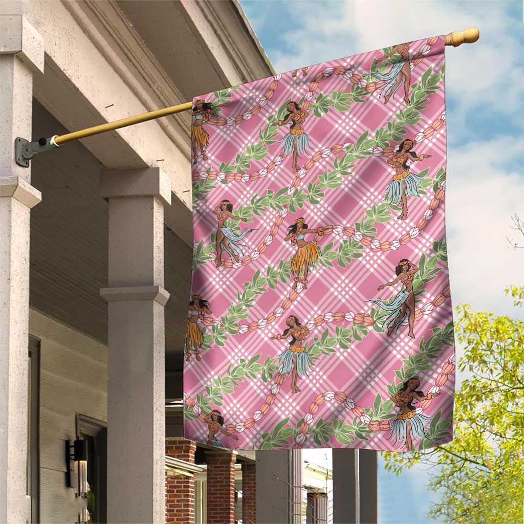 Lokelani Pink Palaka Hula Girls Seamless Hawaii Aloha Garden Flag LT7 House Flag Pink - Polynesian Pride