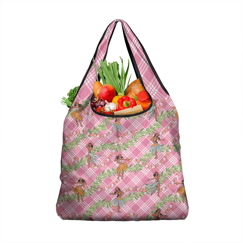Lokelani Pink Palaka Hula Girls Seamless Hawaii Aloha Grocery Bag - Polynesian Pride