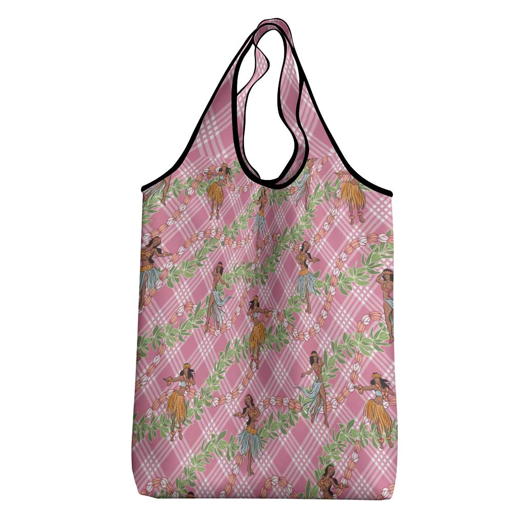 Lokelani Pink Palaka Hula Girls Seamless Hawaii Aloha Grocery Bag - Polynesian Pride