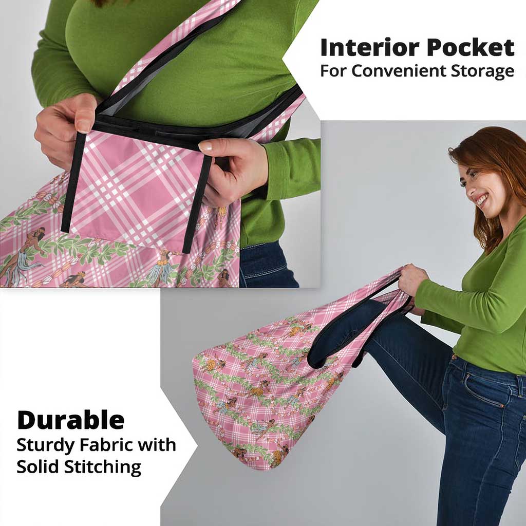 Lokelani Pink Palaka Hula Girls Seamless Hawaii Aloha Grocery Bag - Polynesian Pride