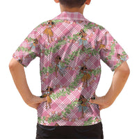 Lokelani Pink Palaka Hula Girls Seamless Hawaii Aloha Hawaiian Shirt - Polynesian Pride