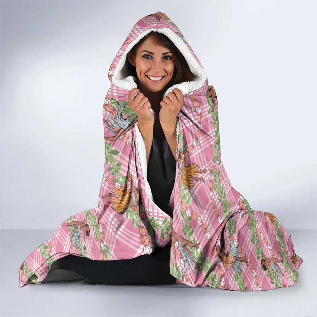 Lokelani Pink Palaka Hula Girls Seamless Hawaii Aloha Hooded Blanket - Polynesian Pride