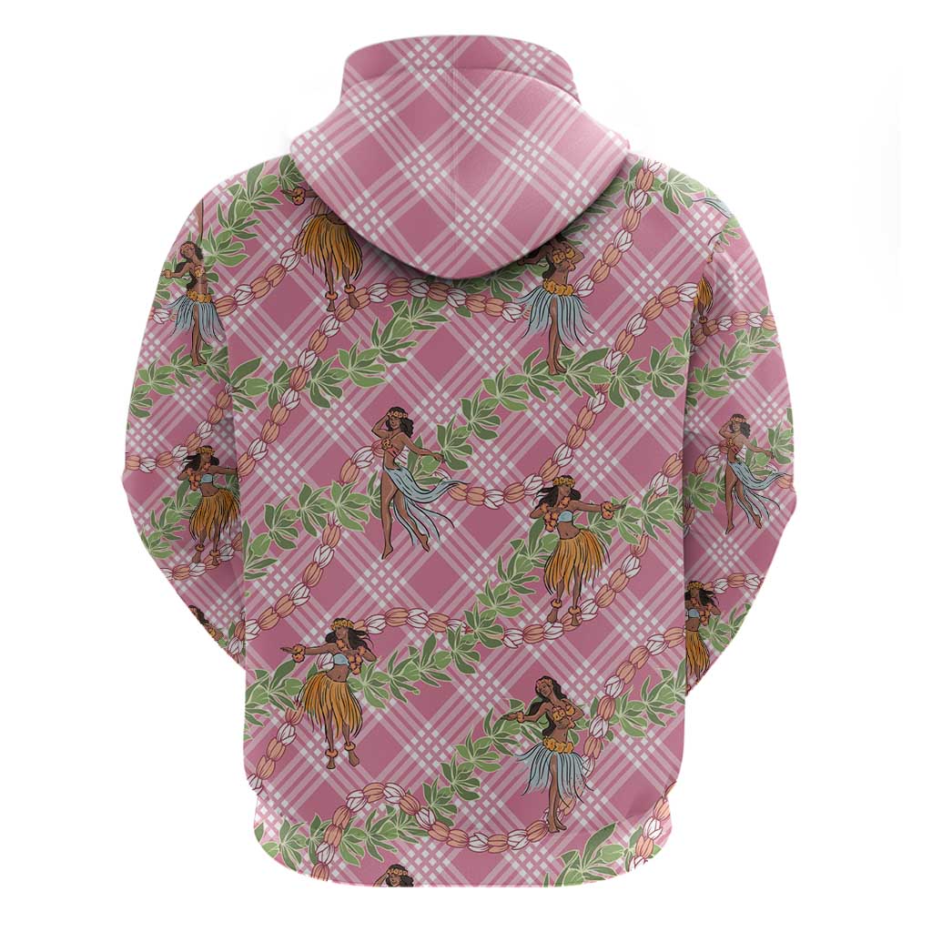 Lokelani Pink Palaka Hula Girls Seamless Hawaii Aloha Hoodie LT7 - Polynesian Pride