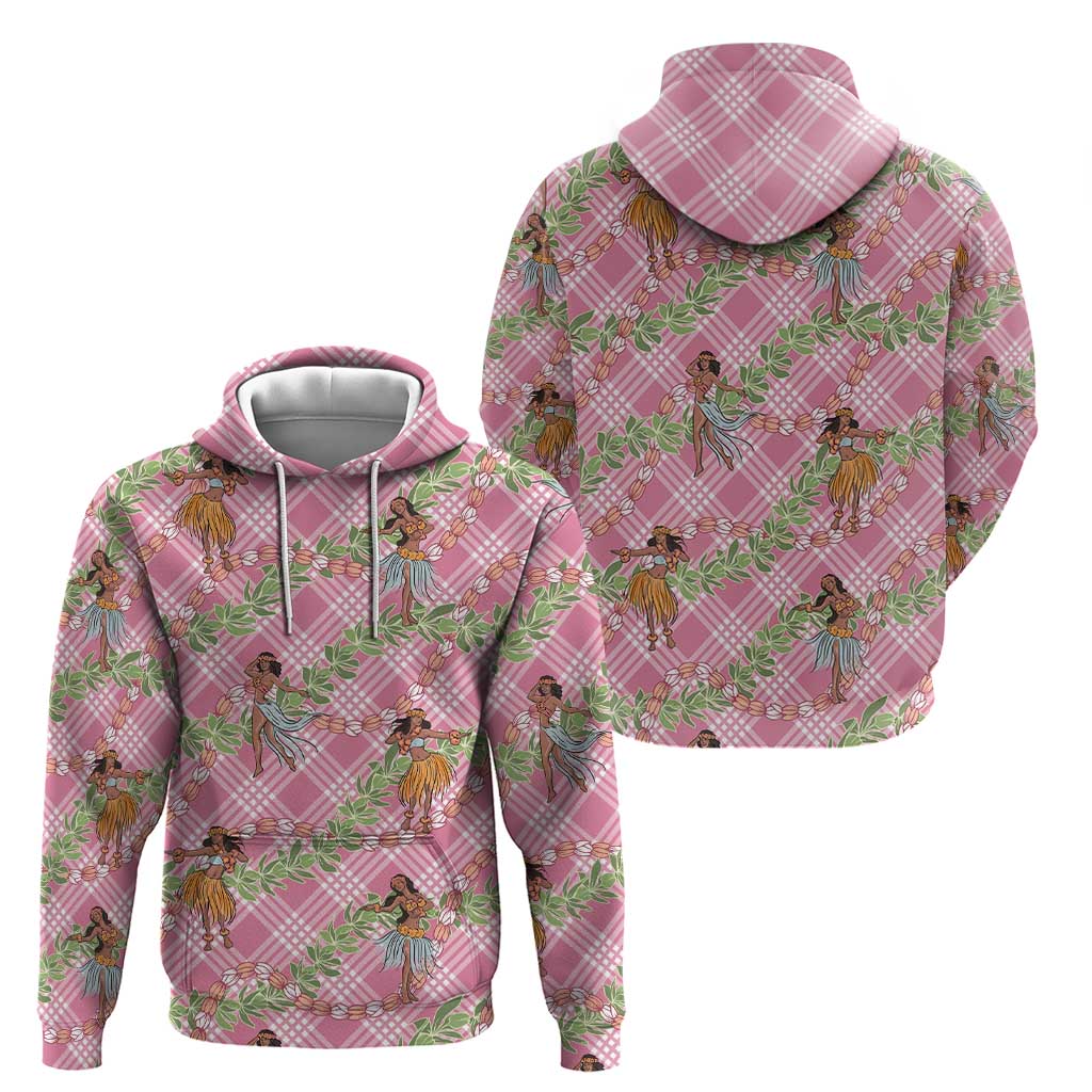 Lokelani Pink Palaka Hula Girls Seamless Hawaii Aloha Hoodie LT7 - Polynesian Pride