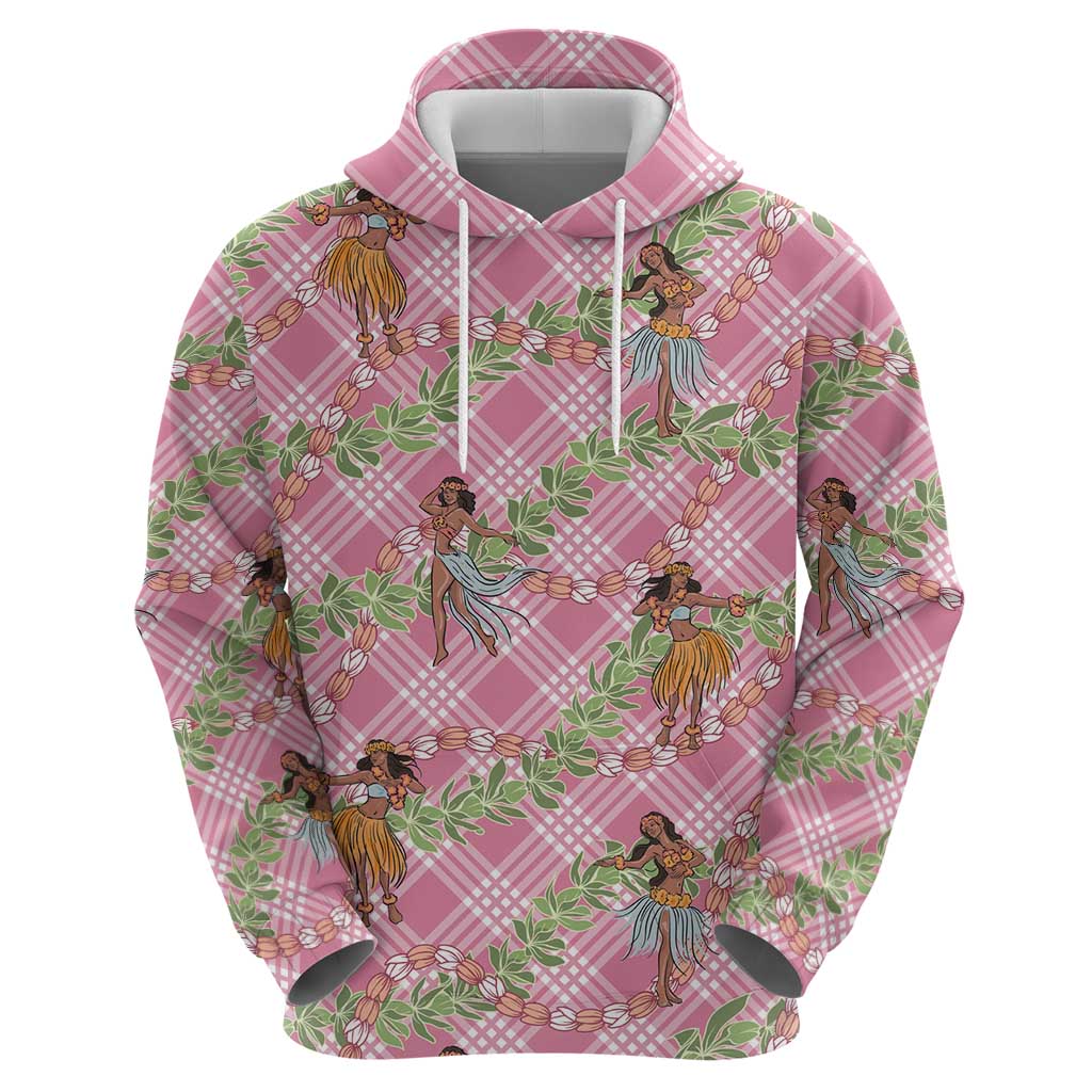 Lokelani Pink Palaka Hula Girls Seamless Hawaii Aloha Hoodie LT7 - Polynesian Pride