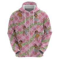 Lokelani Pink Palaka Hula Girls Seamless Hawaii Aloha Hoodie LT7 - Polynesian Pride