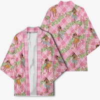 Lokelani Pink Palaka Hula Girls Seamless Hawaii Aloha Kimono - Polynesian Pride