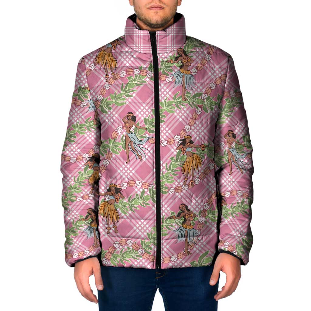 Lokelani Pink Palaka Hula Girls Seamless Hawaii Aloha Padded Jacket - Polynesian Pride