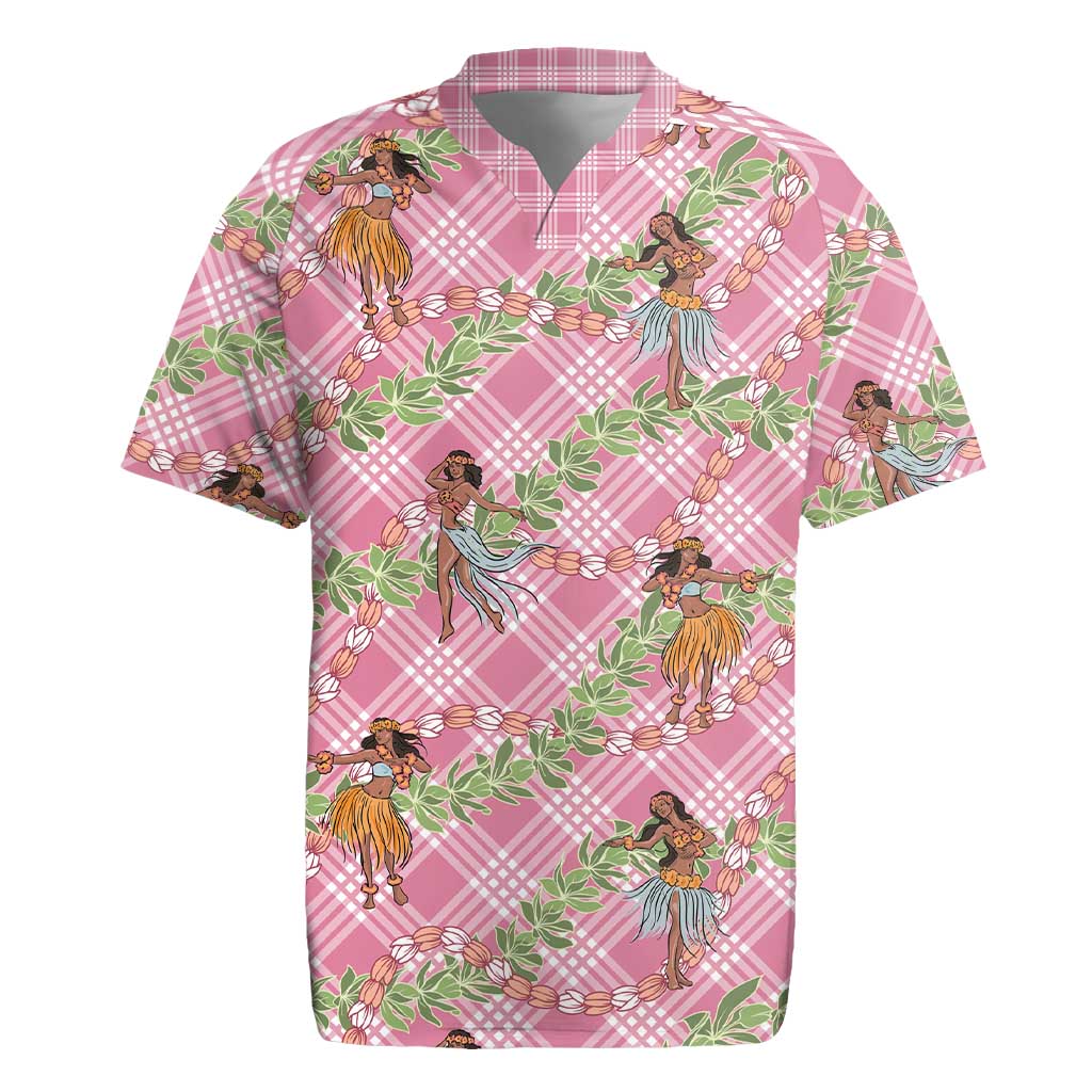 Lokelani Pink Palaka Hula Girls Seamless Hawaii Aloha Rugby Jersey - Polynesian Pride