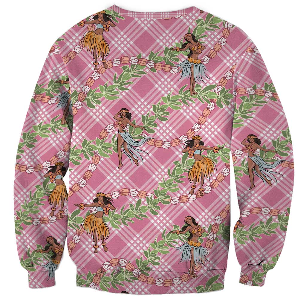 Lokelani Pink Palaka Hula Girls Seamless Hawaii Aloha Sweatshirt - Polynesian Pride