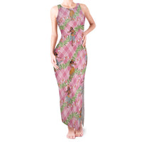 Lokelani Pink Palaka Hula Girls Seamless Hawaii Aloha Tank Maxi Dress LT7 Women Pink - Polynesian Pride