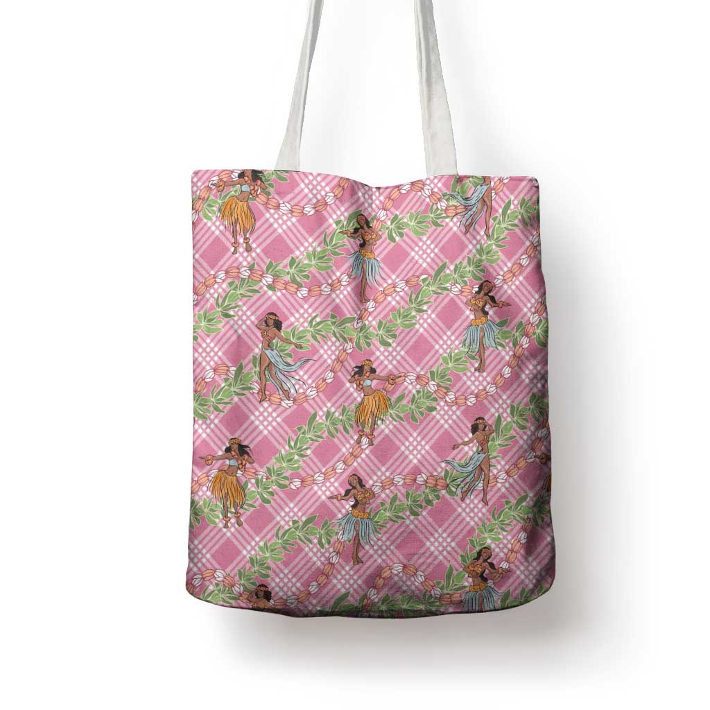 Lokelani Pink Palaka Hula Girls Seamless Hawaii Aloha Tote Bag - Polynesian Pride