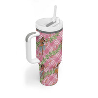 Lokelani Pink Palaka Hula Girls Seamless Hawaii Aloha Tumbler With Handle LT7 - Polynesian Pride