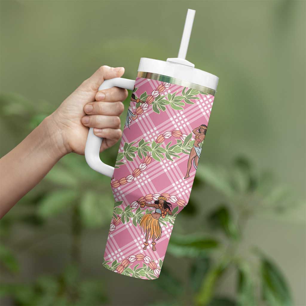 Lokelani Pink Palaka Hula Girls Seamless Hawaii Aloha Tumbler With Handle LT7 - Polynesian Pride