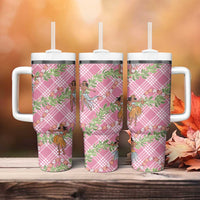 Lokelani Pink Palaka Hula Girls Seamless Hawaii Aloha Tumbler With Handle LT7 - Polynesian Pride