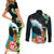 Tahiti Ia Orana Couples Matching Short Sleeve Bodycon Dress and Long Sleeve Button Shirt Tahitian Vahine LT7 - Polynesian Pride