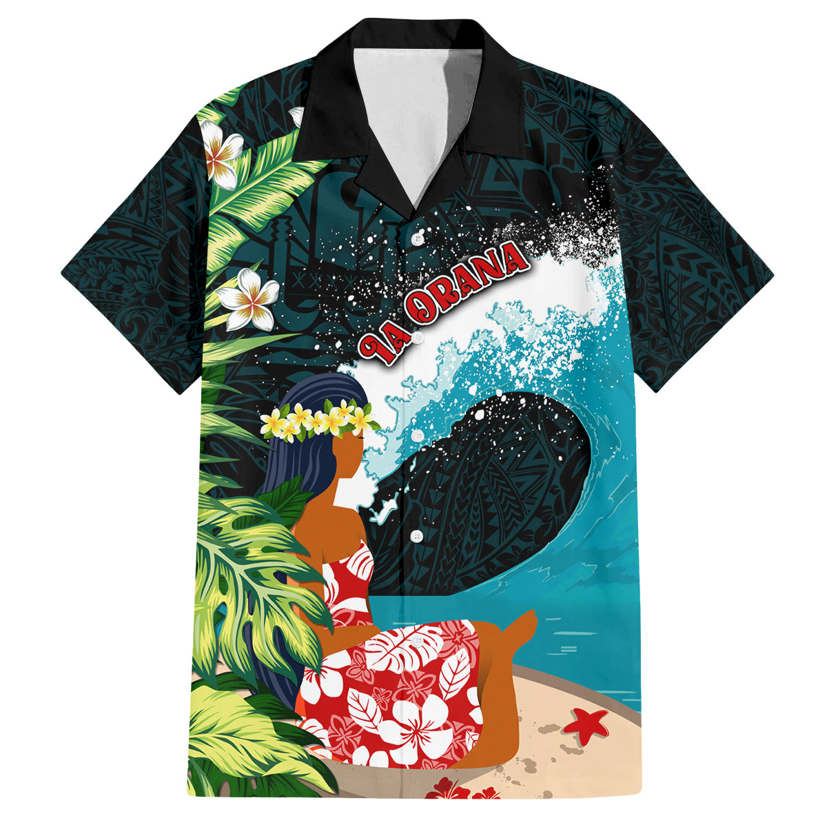Tahiti Ia Orana Family Matching Tank Maxi Dress and Hawaiian Shirt Tahitian Vahine LT7 Dad's Shirt - Short Sleeve Colorful - Polynesian Pride