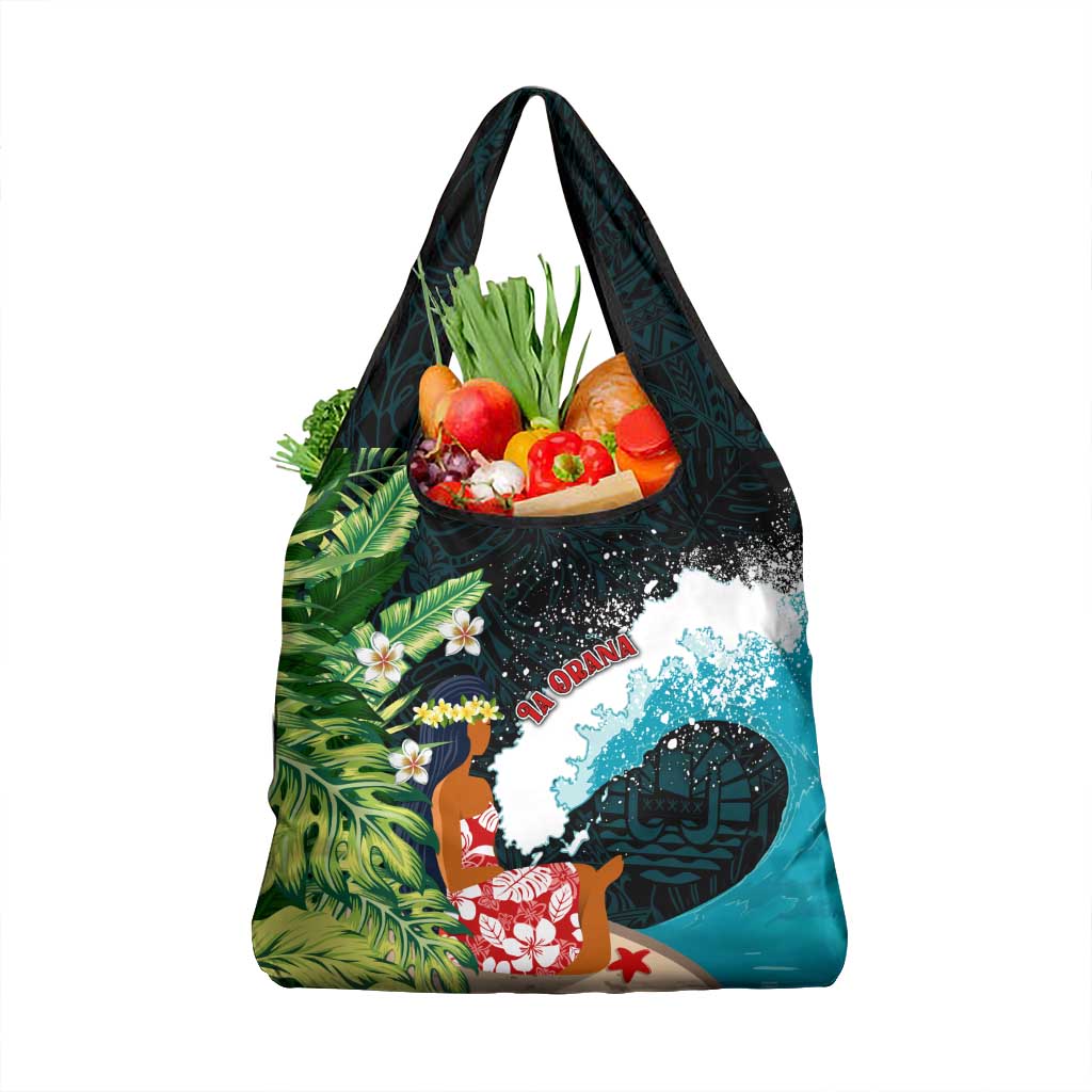 Tahiti Ia Orana Grocery Bag Tahitian Vahine LT7 1-pack One Size Colorful - Polynesian Pride