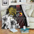 Personalized Papua New Guinea 50th Independence Anniversary Blanket Oro Tapa Mix Plumeria
