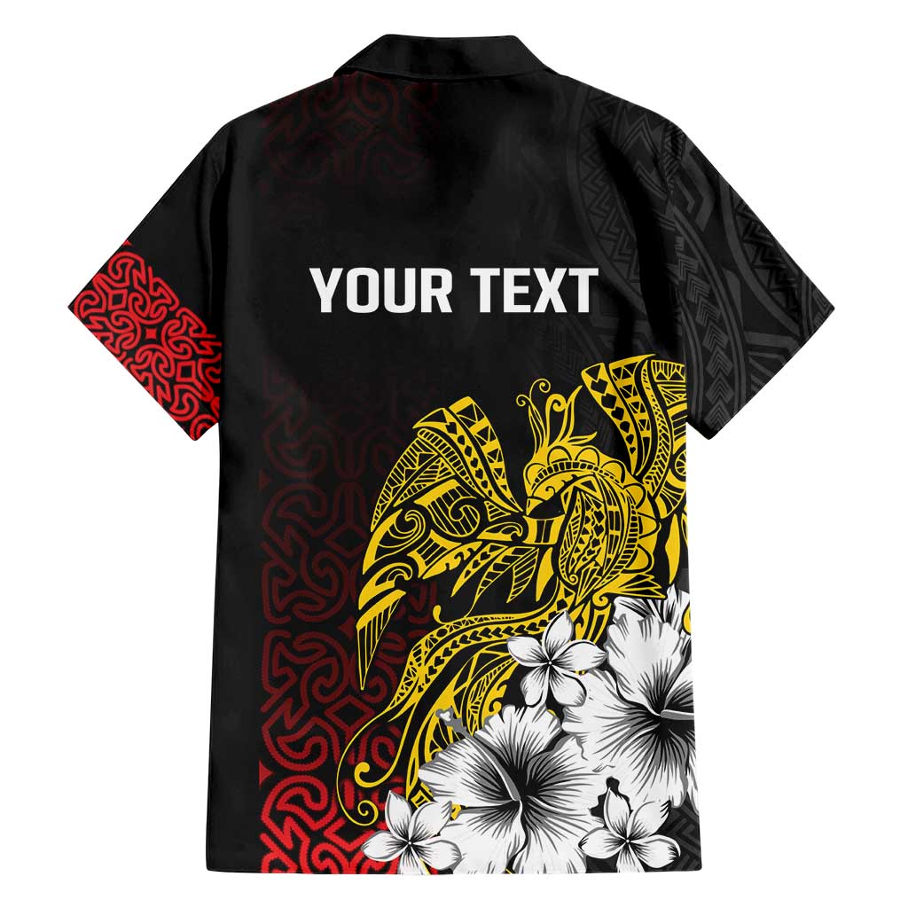 Personalized Papua New Guinea 50th Independence Anniversary Family Matching Short Sleeve Bodycon Dress and Hawaiian Shirt Oro Tapa Mix Plumeria