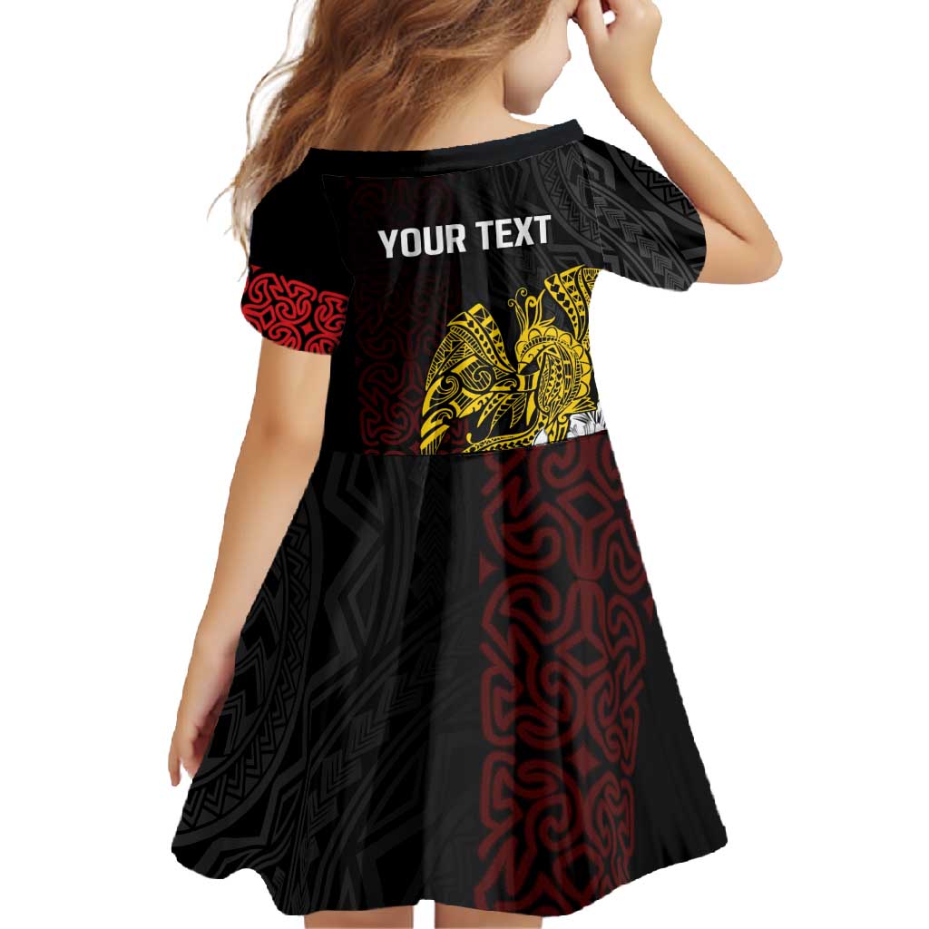 Personalized Papua New Guinea 50th Independence Anniversary Family Matching Tank Maxi Dress and Hawaiian Shirt Oro Tapa Mix Plumeria