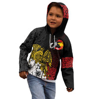 Personalized Papua New Guinea 50th Independence Anniversary Kid Hoodie Oro Tapa Mix Plumeria