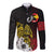 Personalized Papua New Guinea 50th Independence Anniversary Long Sleeve Button Shirt Oro Tapa Mix Plumeria