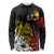 Personalized Papua New Guinea 50th Independence Anniversary Long Sleeve Shirt Oro Tapa Mix Plumeria