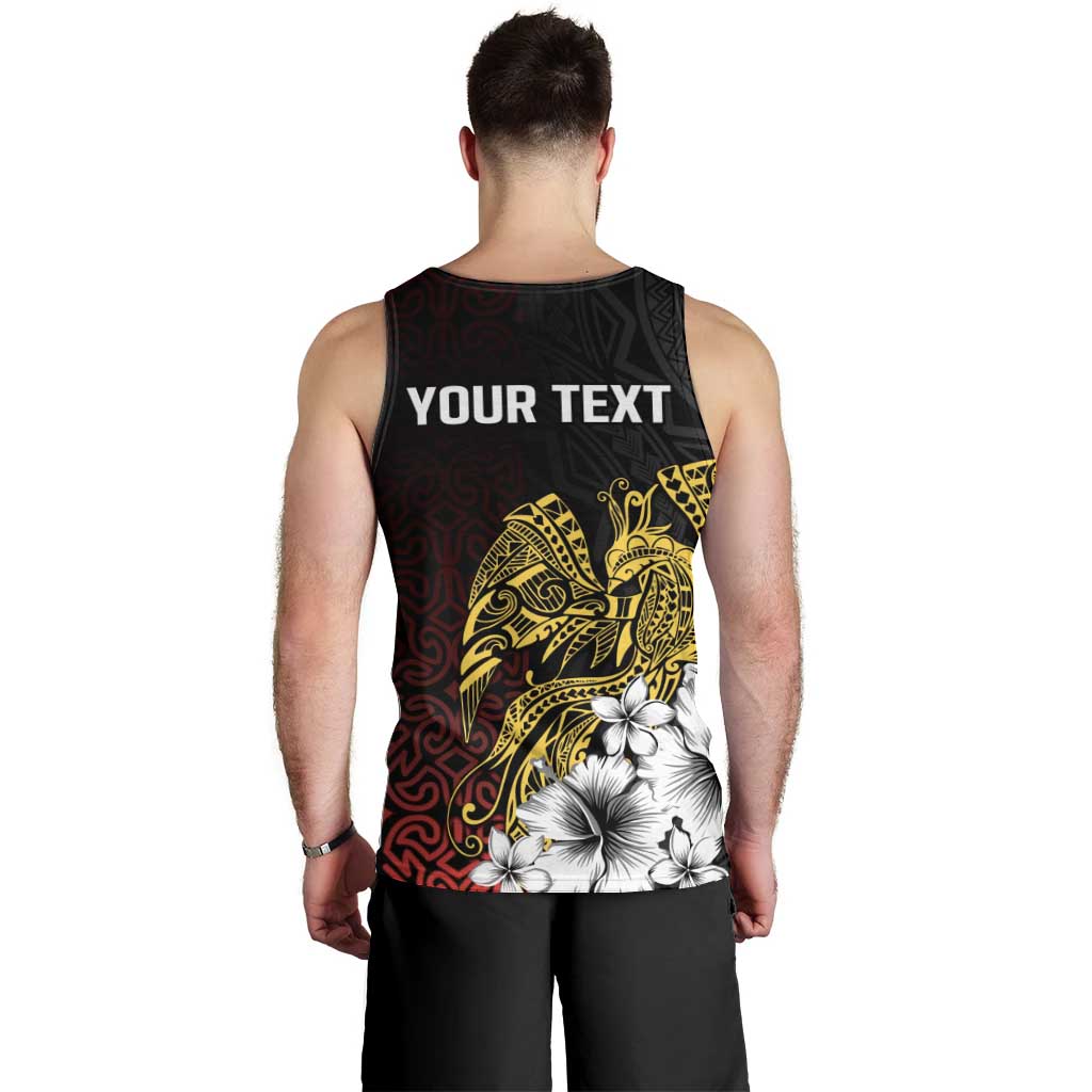Personalized Papua New Guinea 50th Independence Anniversary Men Tank Top Oro Tapa Mix Plumeria