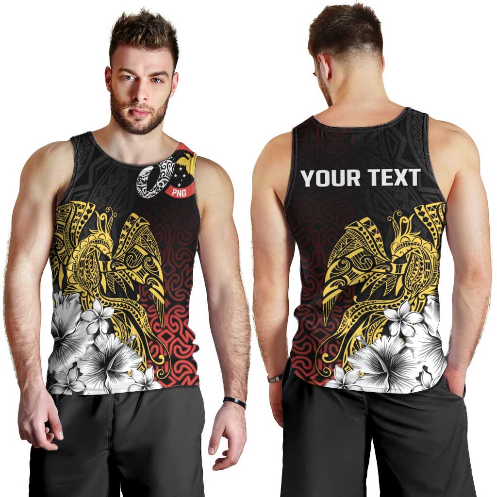 Personalized Papua New Guinea 50th Independence Anniversary Men Tank Top Oro Tapa Mix Plumeria