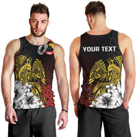 Personalized Papua New Guinea 50th Independence Anniversary Men Tank Top Oro Tapa Mix Plumeria
