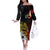 Personalized Papua New Guinea 50th Independence Anniversary Off The Shoulder Long Sleeve Dress Oro Tapa Mix Plumeria