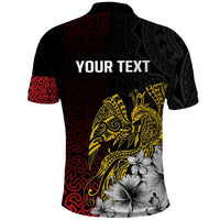 Personalized Papua New Guinea 50th Independence Anniversary Polo Shirt Oro Tapa Mix Plumeria