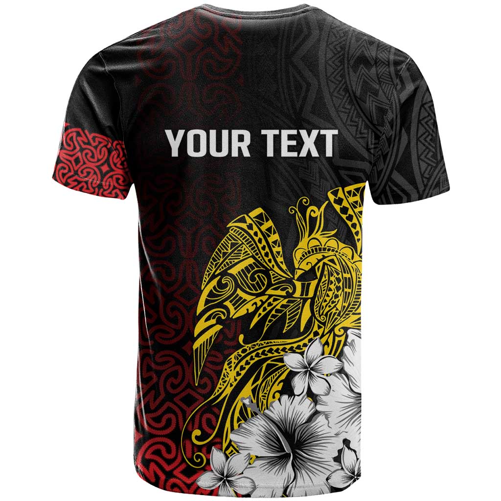 Personalized Papua New Guinea 50th Independence Anniversary T Shirt Oro Tapa Mix Plumeria