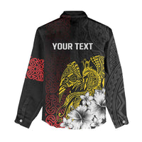 Personalized Papua New Guinea 50th Independence Anniversary Women Casual Shirt Oro Tapa Mix Plumeria