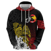 Personalized Papua New Guinea 50th Independence Anniversary Zip Hoodie Oro Tapa Mix Plumeria